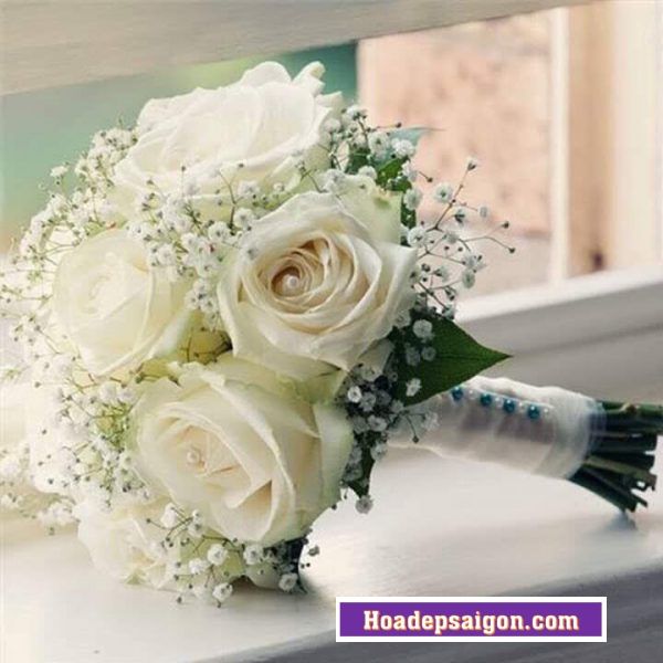 Hoa cưới cầm tay cô dâu HỒNG TRẮNG MIX BABI – HC6 - 500.000₫